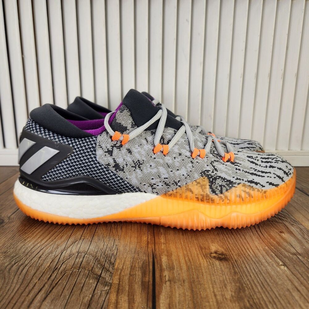 Adidas Crazylight Boost Low 2016 Sneakers Mens Sz 10 Grey Camo Gym Shoes BB8384